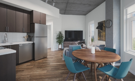Interior view of an apartment at 545 Rideau